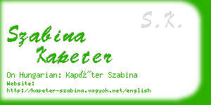 szabina kapeter business card